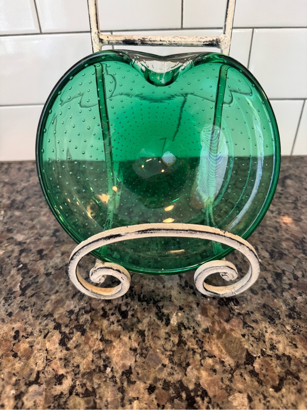 Vintage Italian Murano Emerald Green Glass